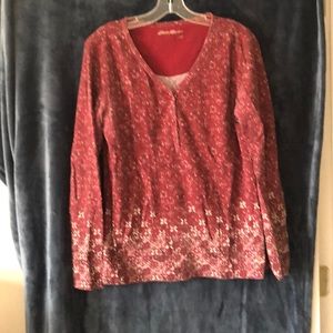 Eddie Bauer long sleeve henley tee